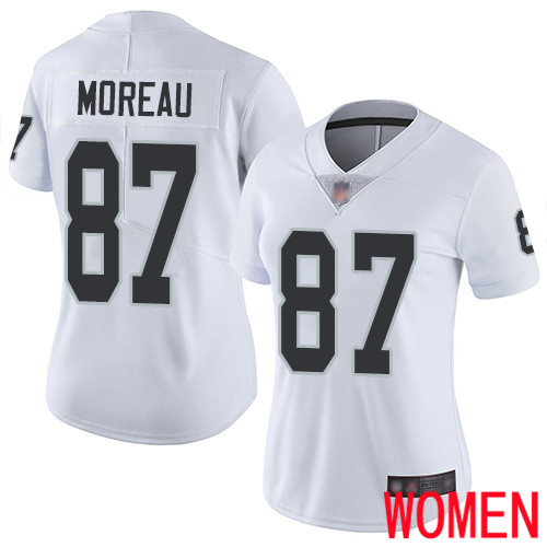 Oakland Raiders Limited White Women Foster Moreau Road Jersey NFL Football #87 Vapor Untouchable Jersey